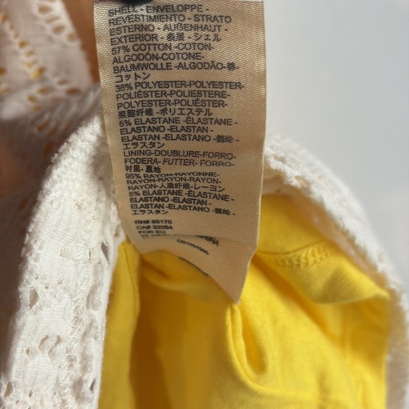 Anthropologie Cosette Camisole Sunflower Crocheted Tank Top Yellow White NWOT - Picture 8 of 12